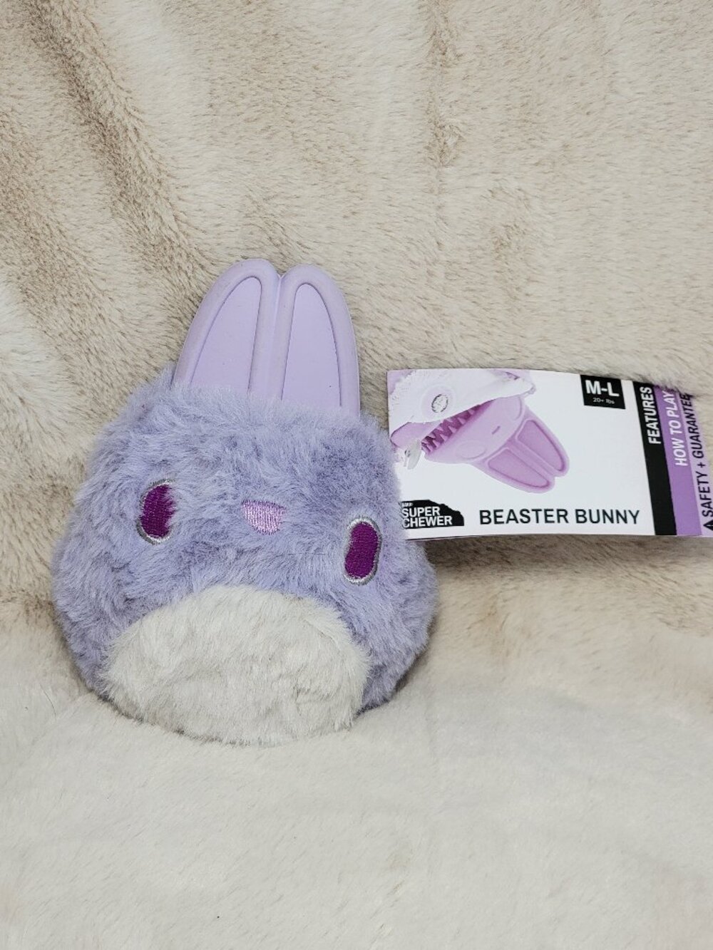 Bark Box Super Chewer Beaster Bunny Dog Toy NWT M to L Dental Stuffer